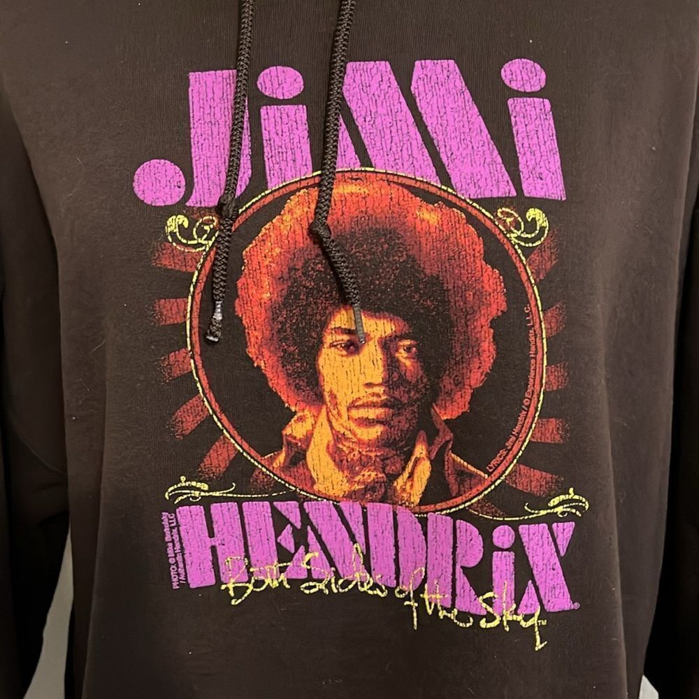 Jimi Hendrix Both Sides Of The Sky Distressed Graphic Pocket Hoodie Sweatshirt - Picture 5 of 8